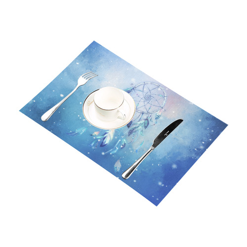 A wounderful dream catcher in blue Placemat 12''x18''