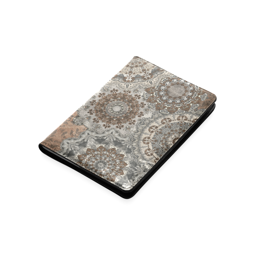 Elegant grey brown vintage mandalas Custom NoteBook A5