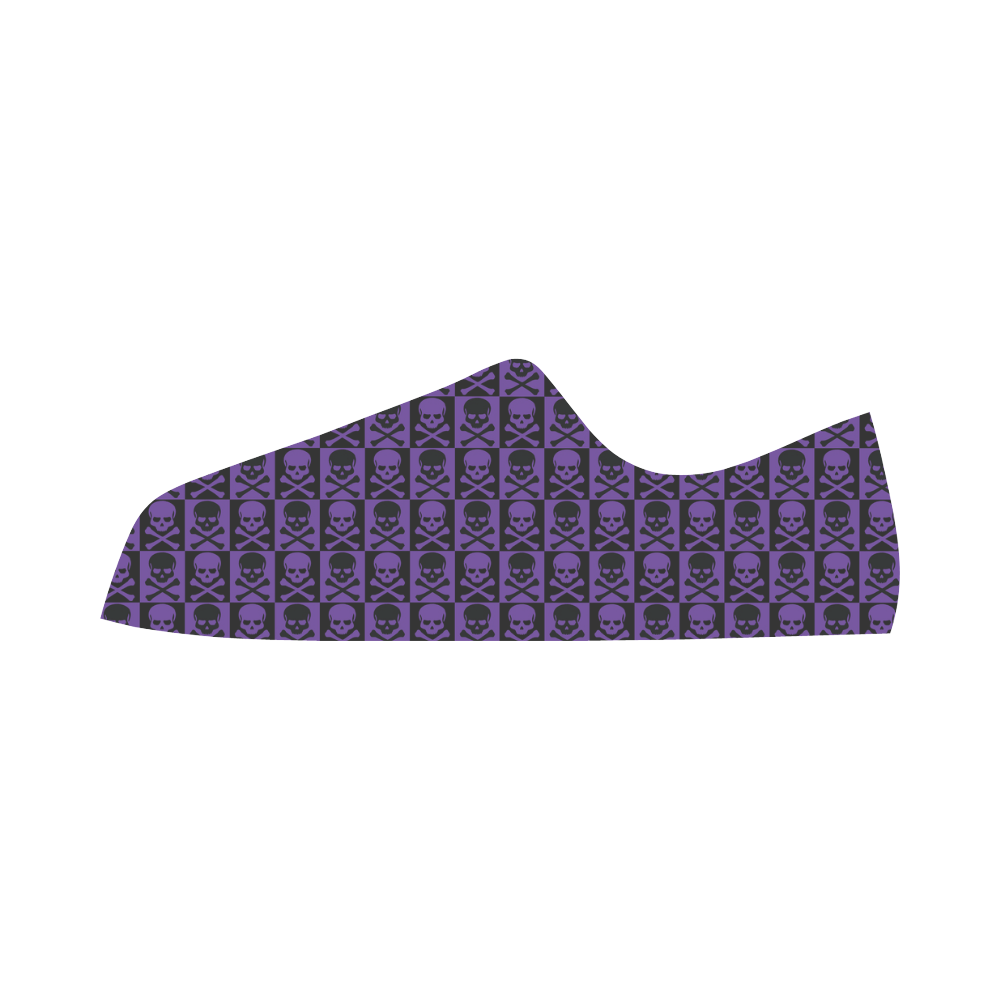 Gothic style Purple & Black Skulls Aquila Microfiber Leather Men's Shoes (Model 031)