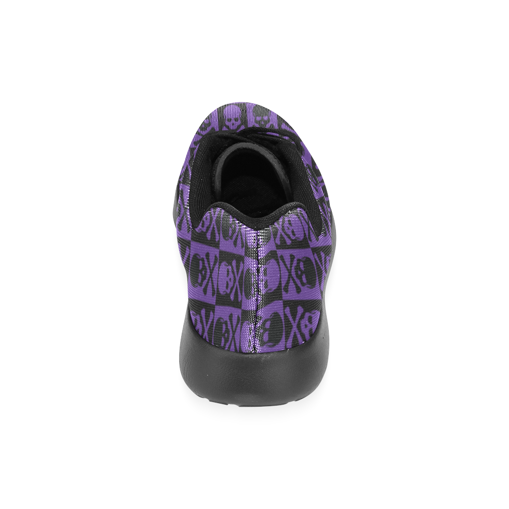 Gothic style Purple & Black Skulls Men’s Running Shoes (Model 020)