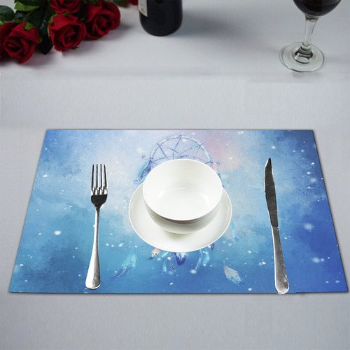 A wounderful dream catcher in blue Placemat 12''x18''