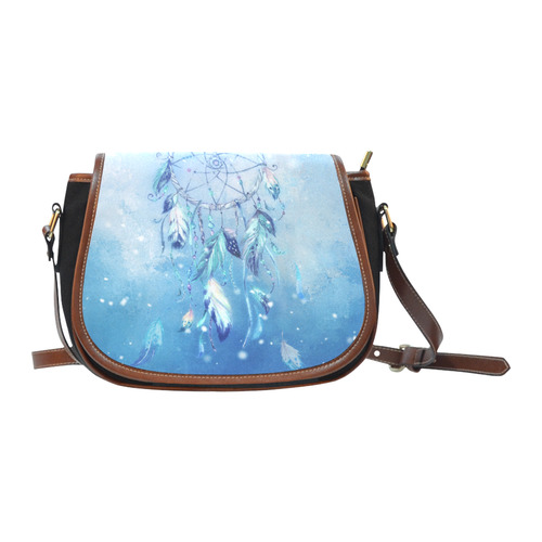 A wounderful dream catcher in blue Saddle Bag/Small (Model 1649)(Flap Customization)
