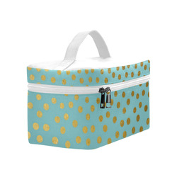 Gold Elegance Polka Dots Shower Lunch Bag/Large (Model 1658)
