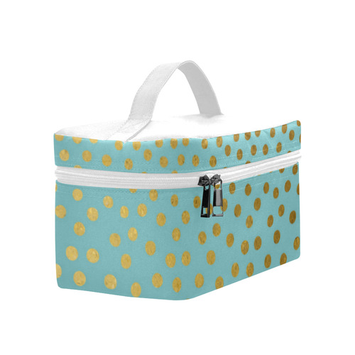 Gold Elegance Polka Dots Shower Lunch Bag/Large (Model 1658)