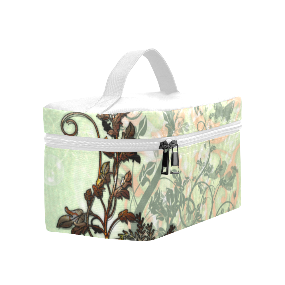 Flower power on soft green background Lunch Bag/Large (Model 1658)