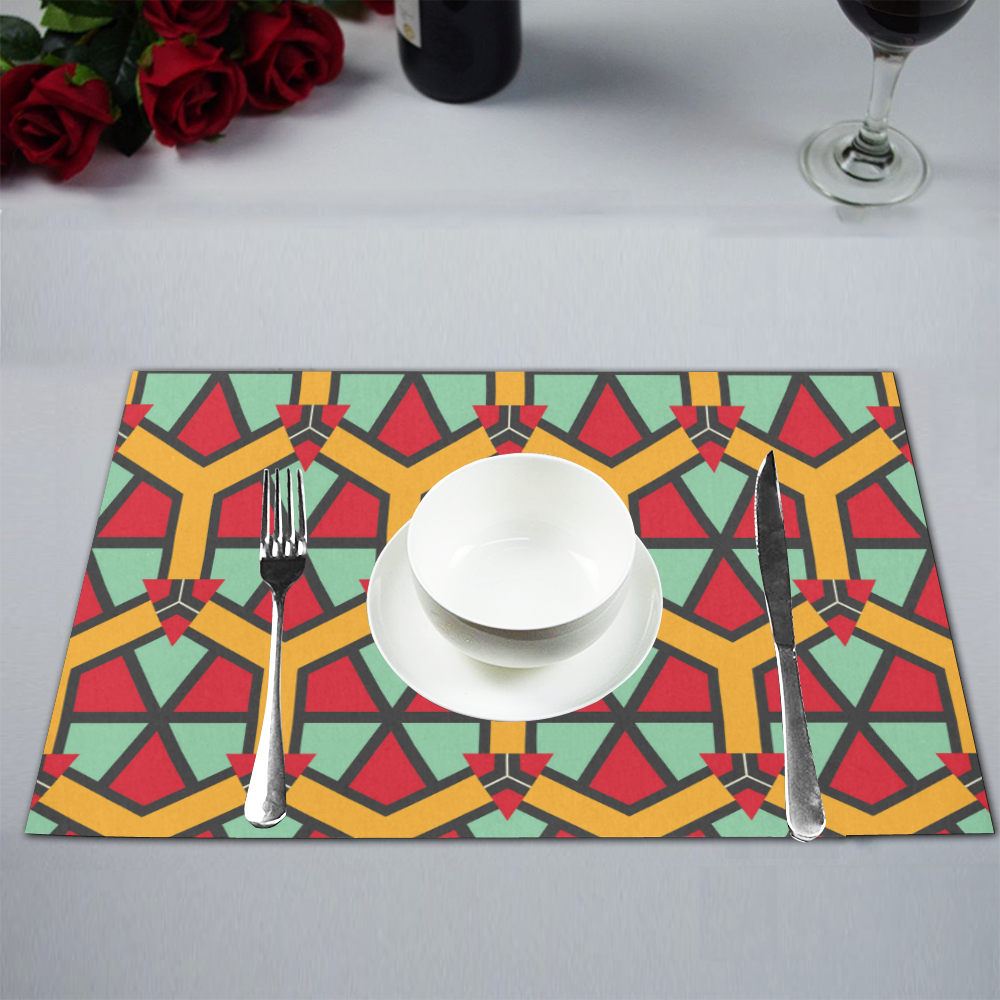 Honeycombs triangles and other shapes pattern Placemat 12''x18''