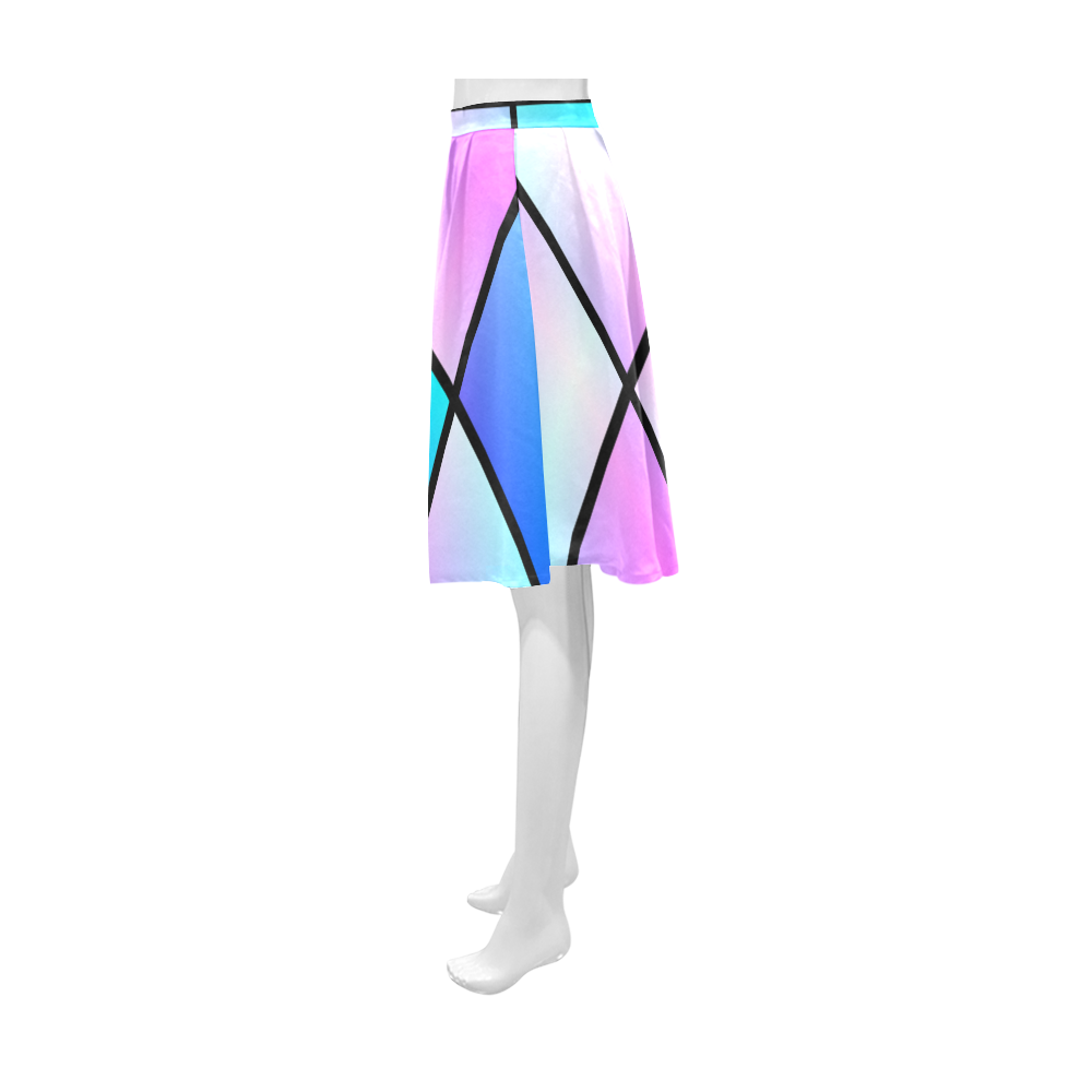 Gradient squares pattern Athena Women's Short Skirt (Model D15)