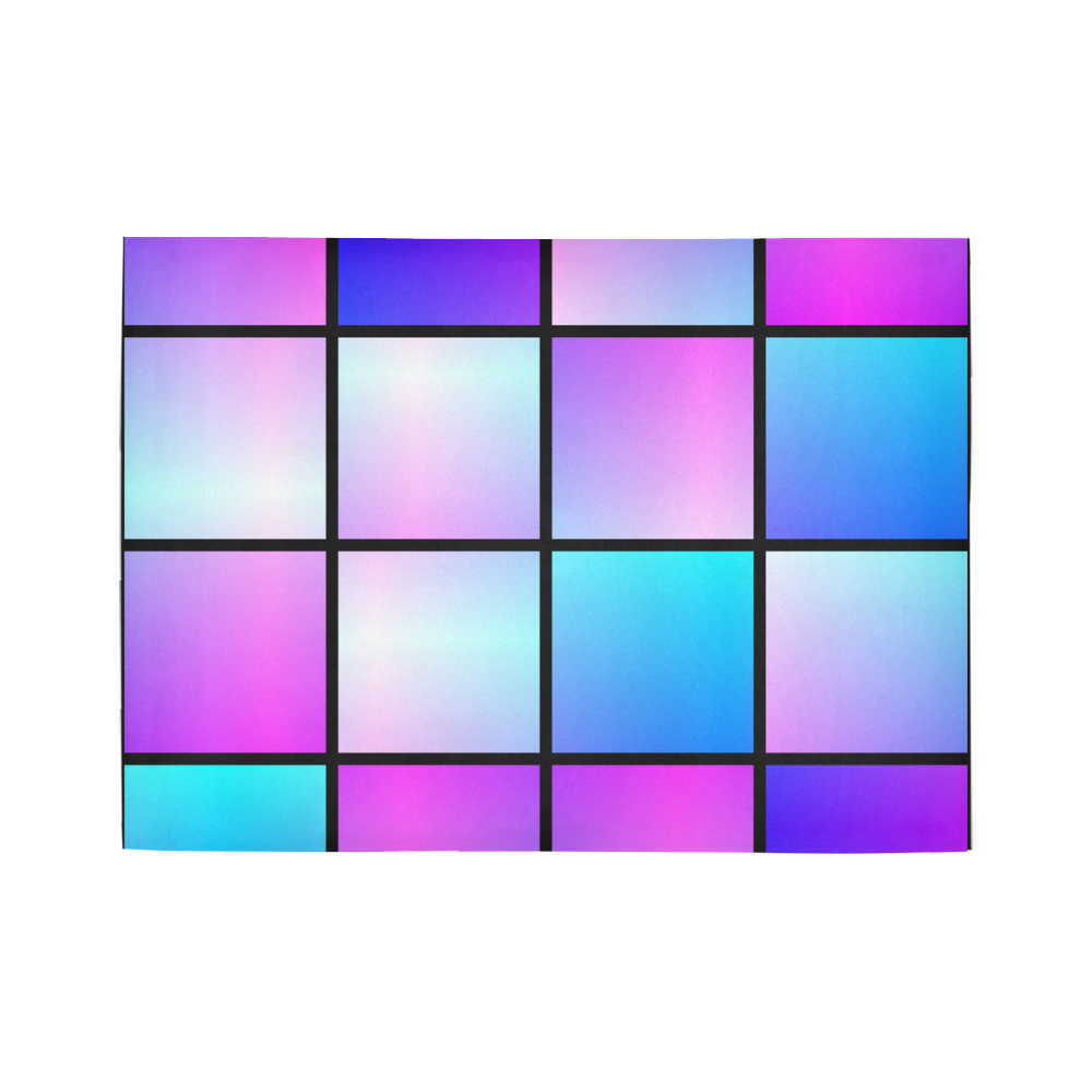 Gradient squares pattern Area Rug7'x5'