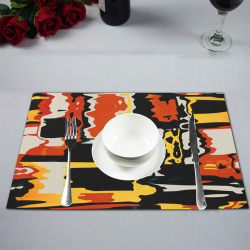 Distorted shapes in retro colors Placemat 12''x18''