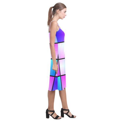 Gradient squares pattern Alcestis Slip Dress (Model D05)