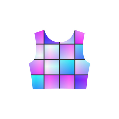 Gradient squares pattern 3/4 Sleeve Sundress (D23)