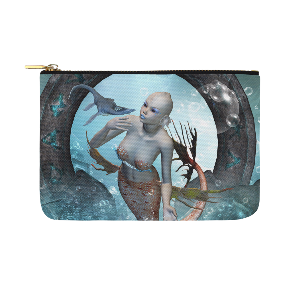 Beautiful mermaid with seadragon Carry-All Pouch 12.5''x8.5''