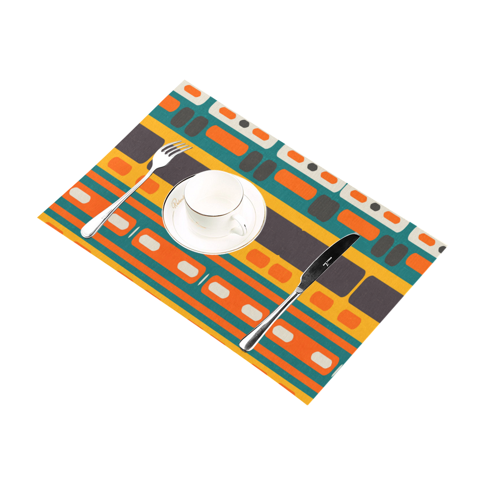 Rectangles in retro colors texture Placemat 12''x18''