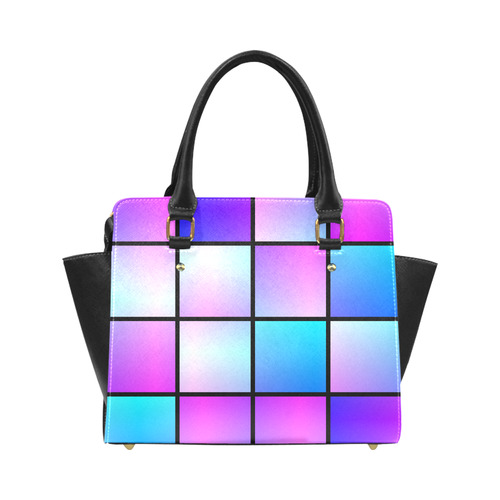 Gradient squares pattern Classic Shoulder Handbag (Model 1653)
