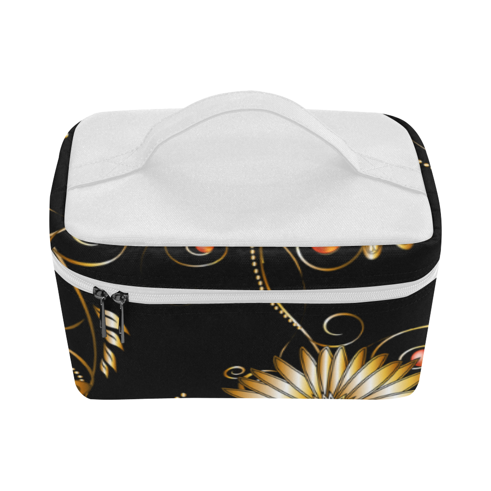 Flowers in golden colors Lunch Bag/Large (Model 1658)