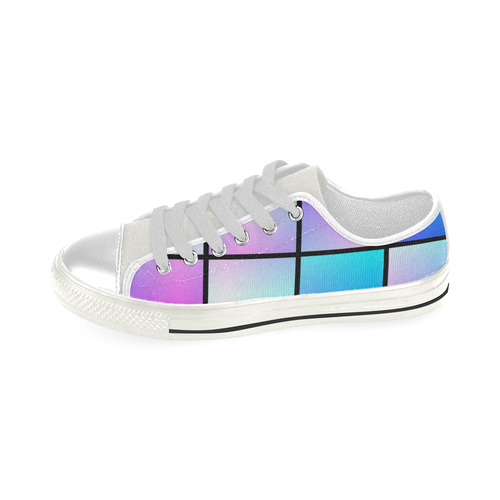 Gradient squares pattern Low Top Canvas Shoes for Kid (Model 018)