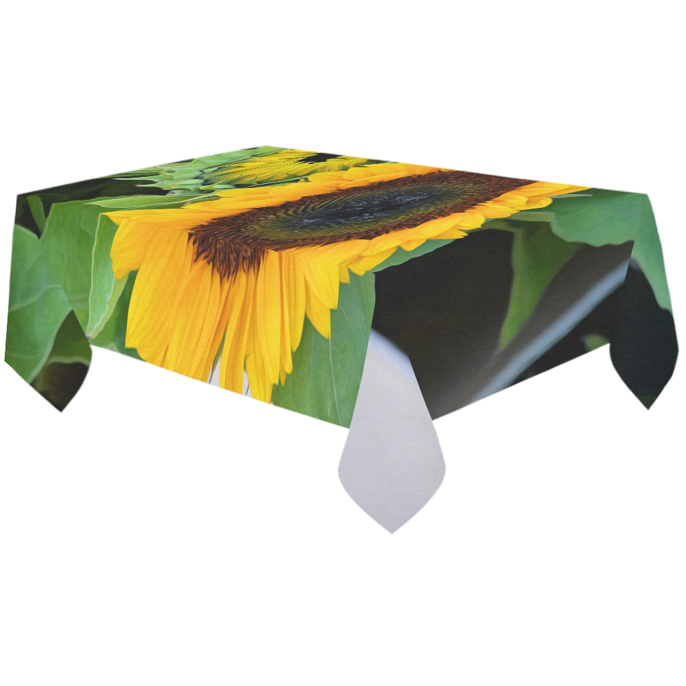 Sunflowers Fine Floral Nature Art Cotton Linen Tablecloth 60"x120"