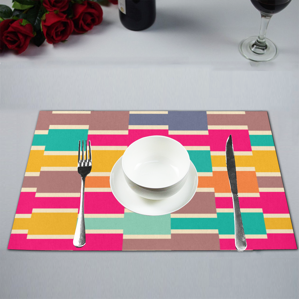 Connected colorful rectangles Placemat 12''x18''