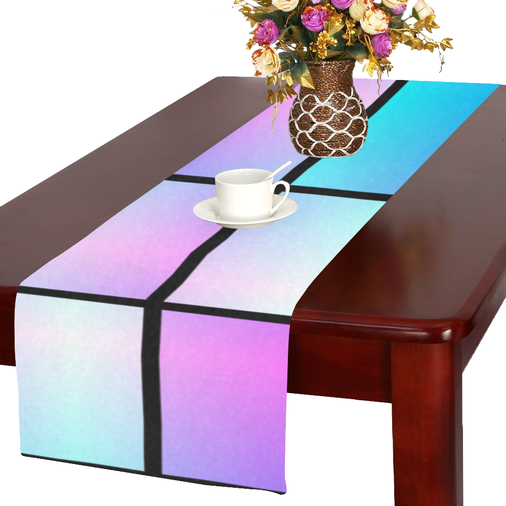 Gradient squares pattern Table Runner 16x72 inch