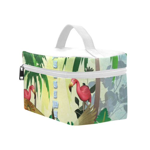 Tropical design with surfboard, palm and flamingo Lunch Bag/Large (Model 1658)