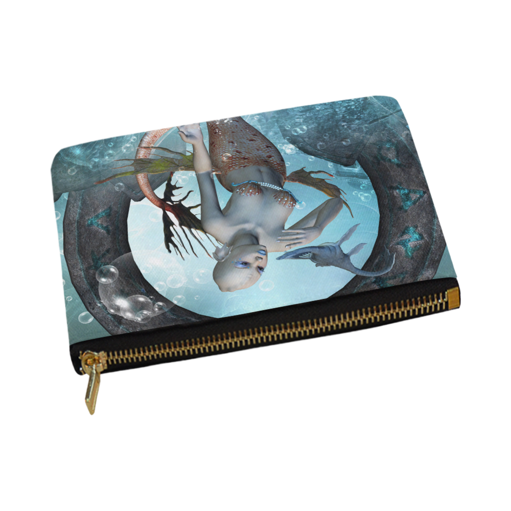 Beautiful mermaid with seadragon Carry-All Pouch 12.5''x8.5''