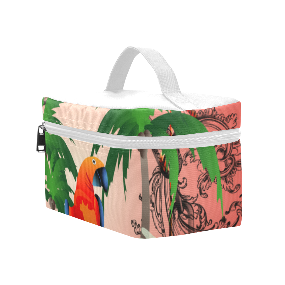Funny parrot, tropical design Lunch Bag/Large (Model 1658)