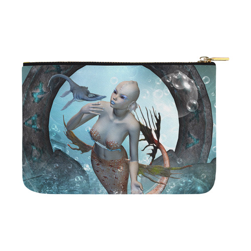 Beautiful mermaid with seadragon Carry-All Pouch 12.5''x8.5''