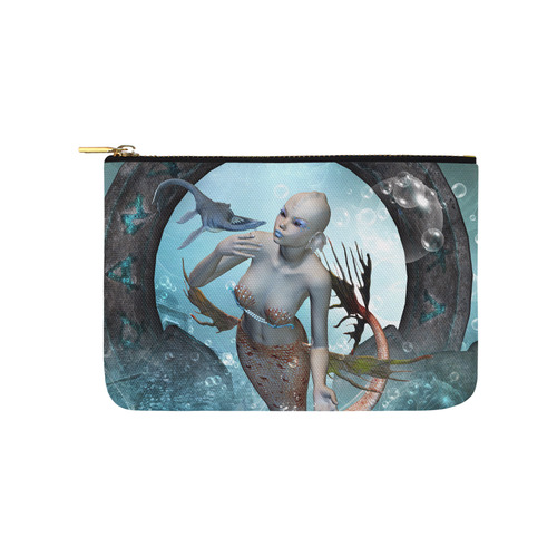 Beautiful mermaid with seadragon Carry-All Pouch 9.5''x6''
