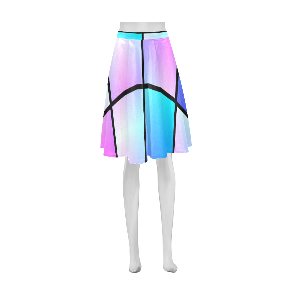 Gradient squares pattern Athena Women's Short Skirt (Model D15)