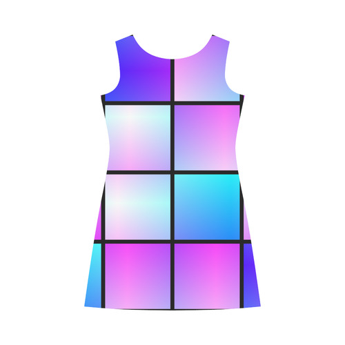 Gradient squares pattern Bateau A-Line Skirt (D21)