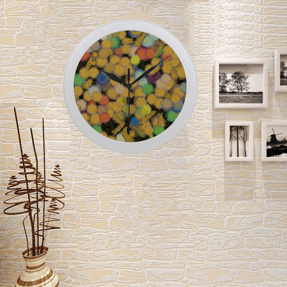 Paint brushes Circular Plastic Wall clock