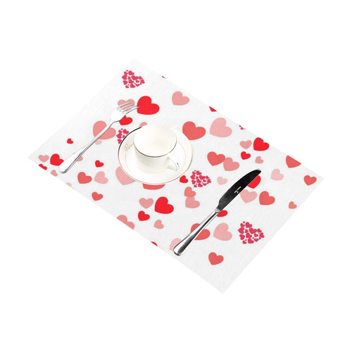 lovely Valentine-Hearts red Placemat 12''x18''