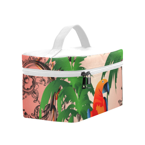 Funny parrot, tropical design Lunch Bag/Large (Model 1658)