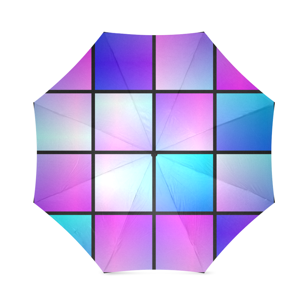 Gradient squares pattern Foldable Umbrella (Model U01)