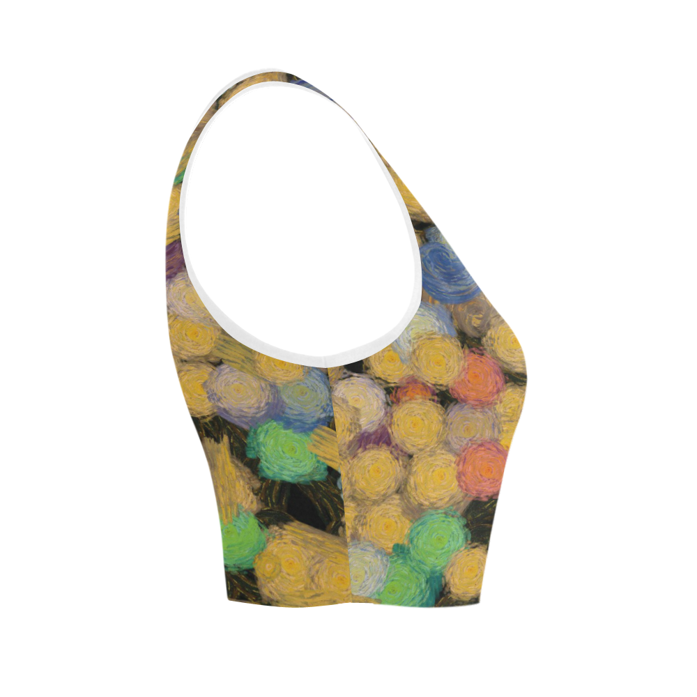 Paint brushes Women's Crop Top (Model T42)