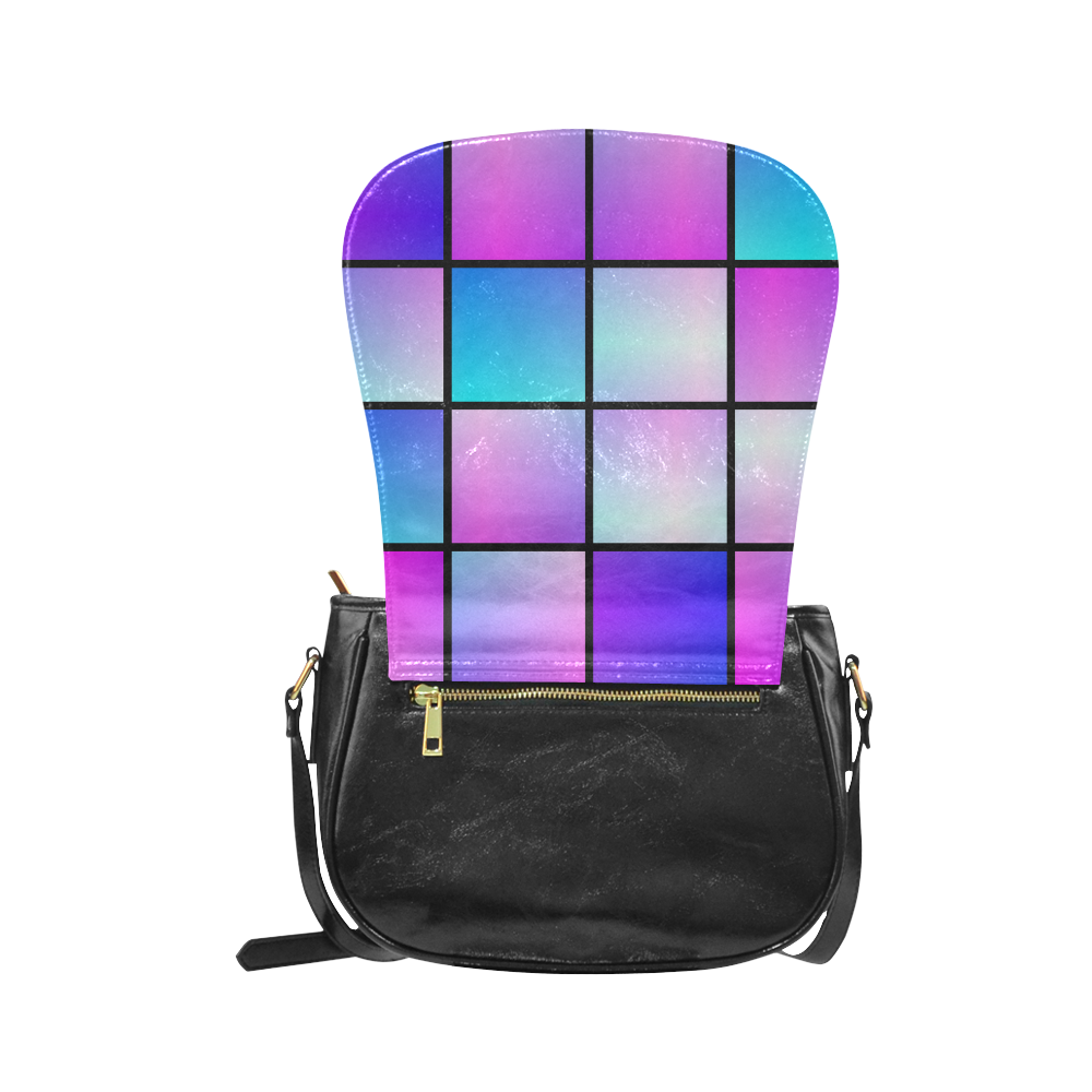 Gradient squares pattern Classic Saddle Bag/Large (Model 1648)