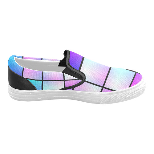 Gradient squares pattern Men's Unusual Slip-on Canvas Shoes (Model 019)