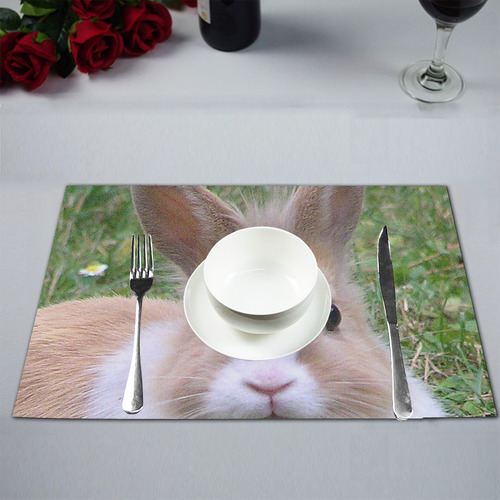 cute rabbit by JamColors Placemat 12''x18''