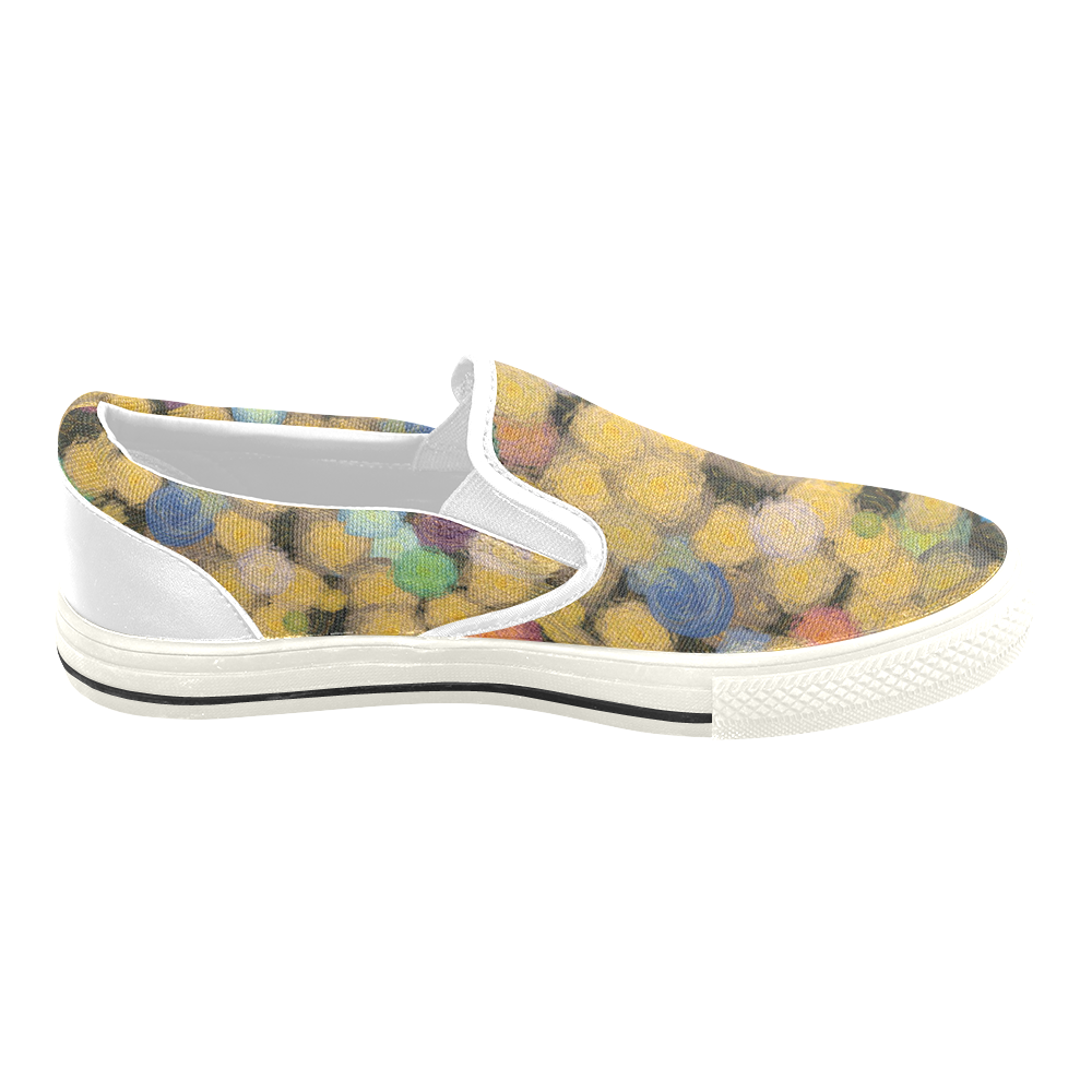Paint brushes Slip-on Canvas Shoes for Kid (Model 019)