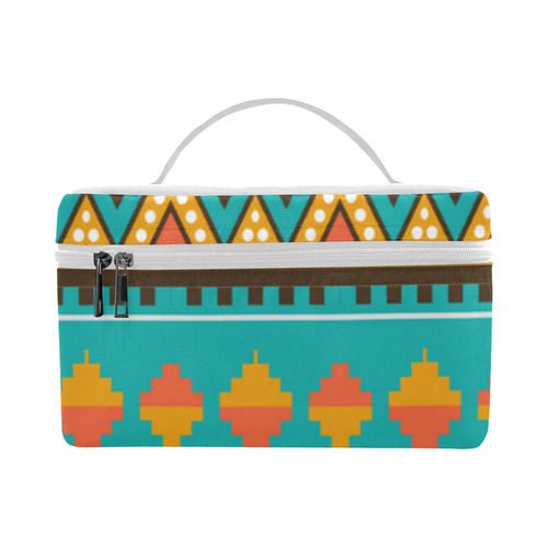 Tribal design in retro colors Cosmetic Bag/Large (Model 1658)