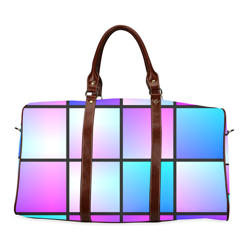 Gradient squares pattern Waterproof Travel Bag/Small (Model 1639)