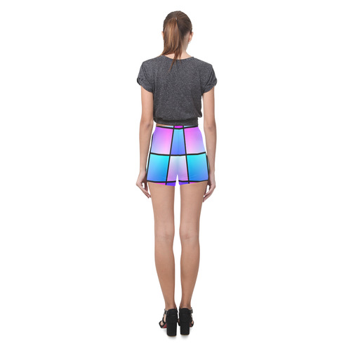 Gradient squares pattern Briseis Skinny Shorts (Model L04)