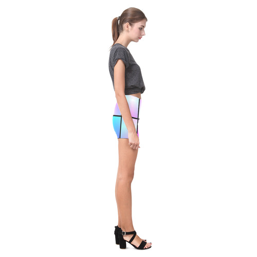 Gradient squares pattern Briseis Skinny Shorts (Model L04)