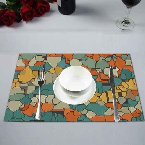 Textured retro shapes Placemat 12''x18''