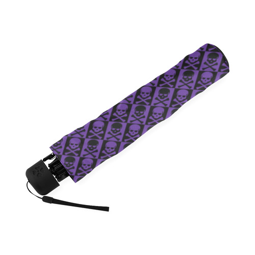 Gothic style Purple and Black Skulls Foldable Umbrella (Model U01)