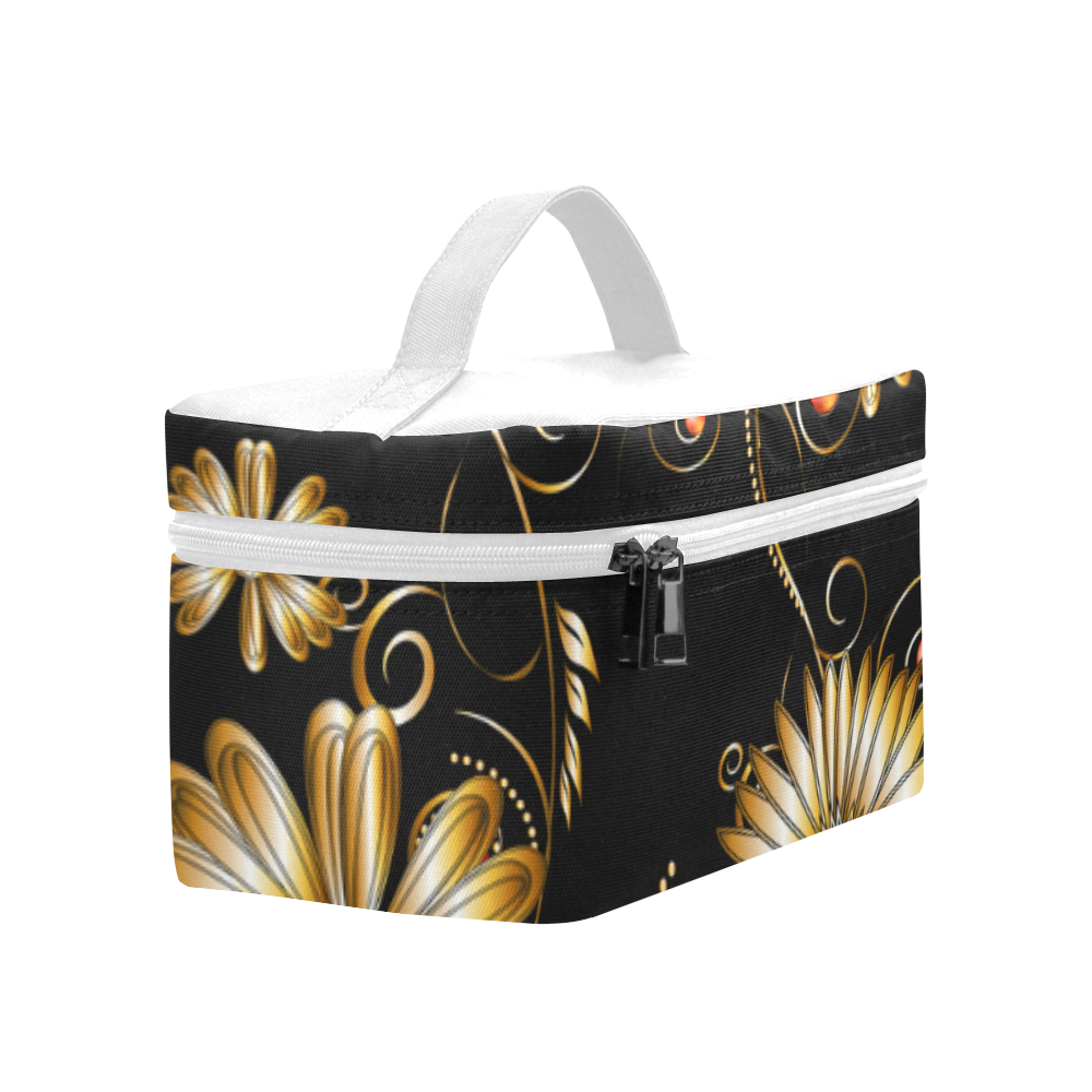 Flowers in golden colors Lunch Bag/Large (Model 1658)