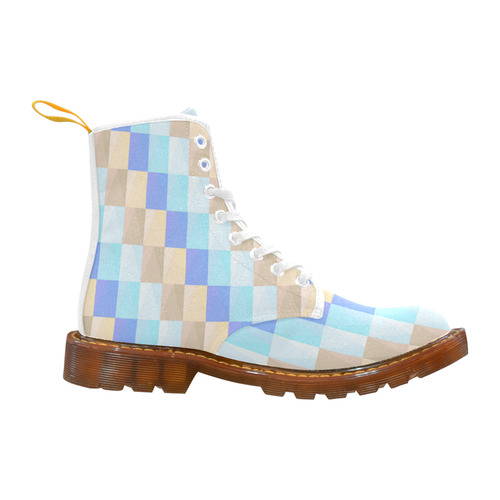 Pastel Blues Squares Martin Boots For Women Model 1203H
