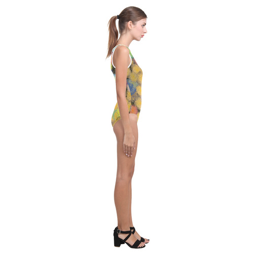 Paint brushes Vest One Piece Swimsuit (Model S04)