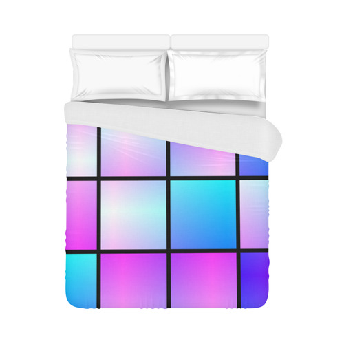 Gradient squares pattern Duvet Cover 86"x70" ( All-over-print)