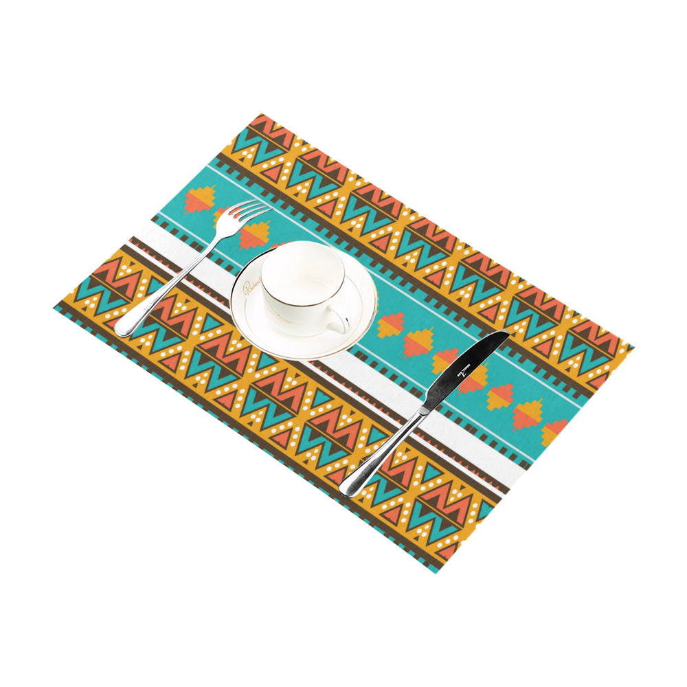 Tribal design in retro colors Placemat 12''x18''
